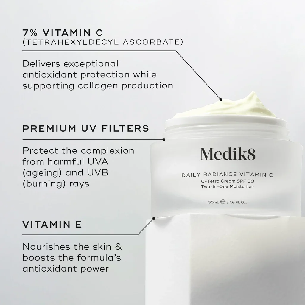 Medik8 Daily Radiance Vitamin C™ Moisturiser – Brightening SPF Moisturiser - Image 3